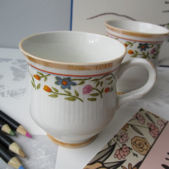 2 Tea Coffee Mugs Fine Bone China Rainbow Mother's - Picture 7 of 10